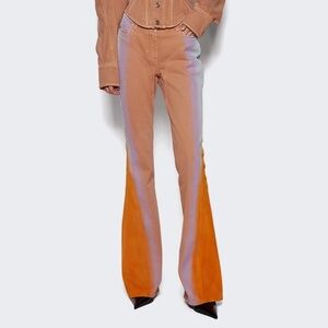 Mugler Orange and Lavender Flare Pants